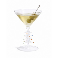 Treetop Cheers Martini Glasses - Holiday Stemware, Set of 4