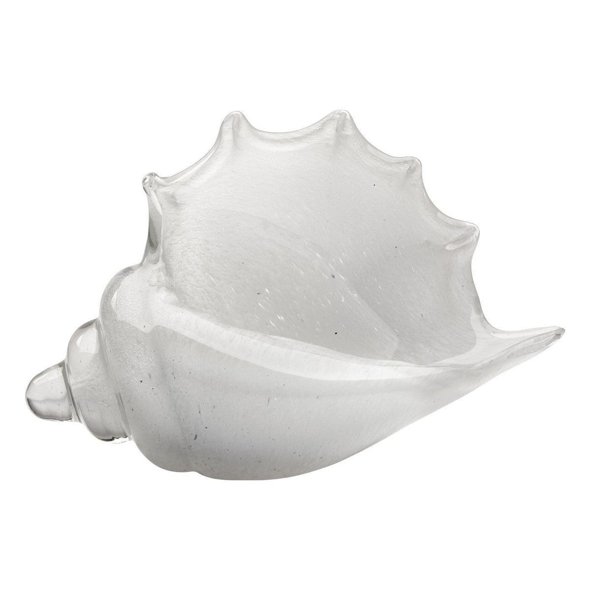 Triton Shell White Blown Glass | Bone & Brass