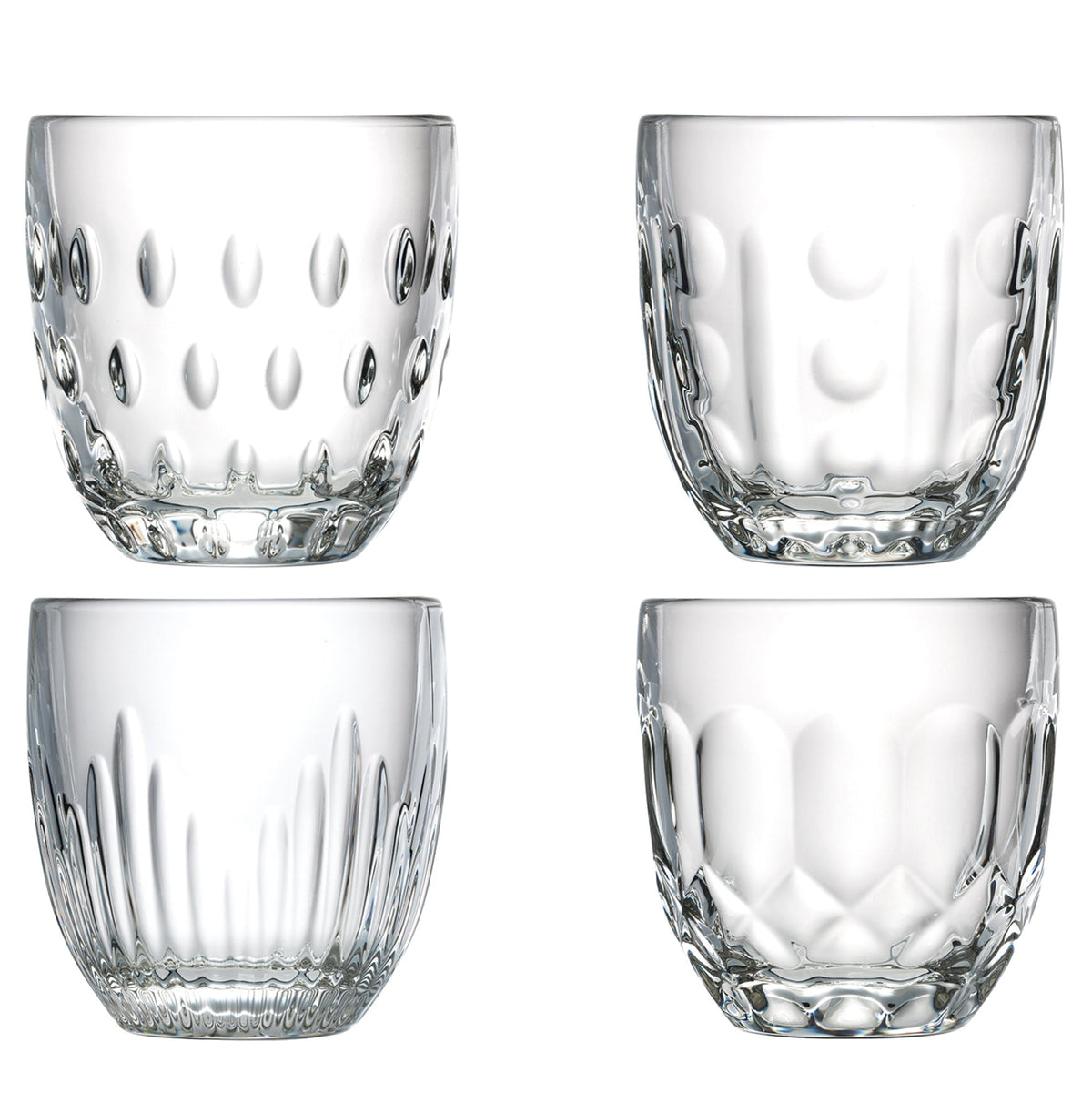 Troquet Assorted Tumblers Set -4 | Bone & Brass