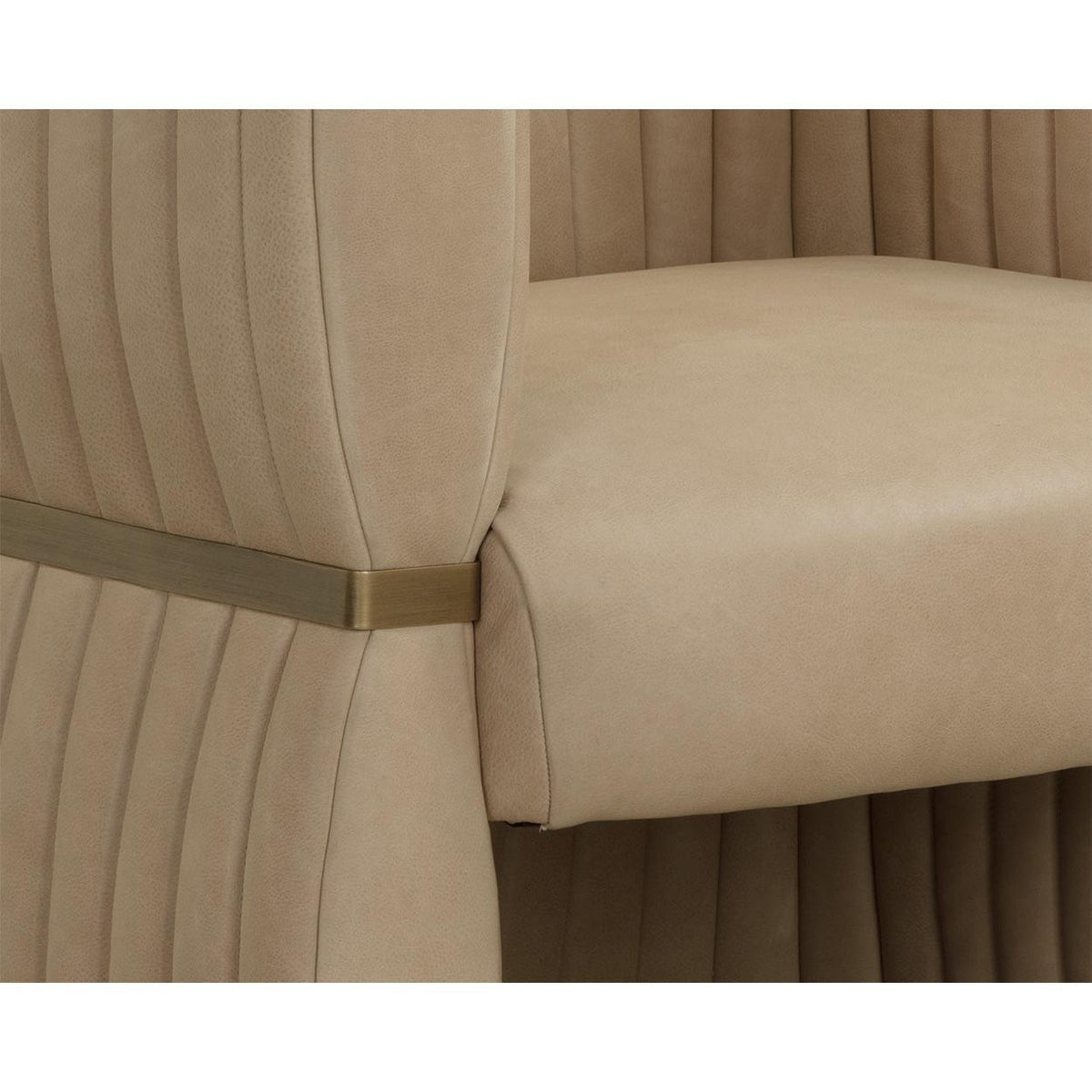 Tryor Sahara Sand Leather Lounge Chair - Chair View | Bone & Brass