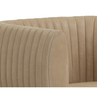 Tryor Sahara Sand Leather Lounge Chair - Chair Side View | Bone & Brass