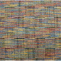 Up Cycle Multi-Colored Throw Pillow with a textured, woven polyester fabric in horizontal stripes.