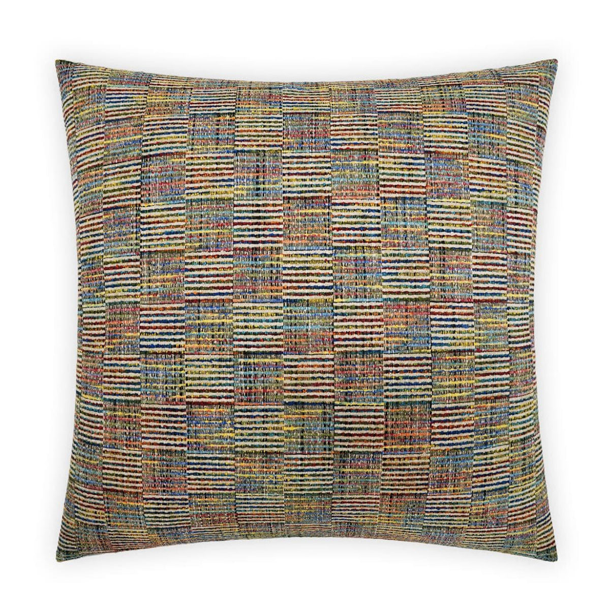 Up Cycle Multi-Colored Throw Pillow, 24" square, with a textured, horizontal striped design.
