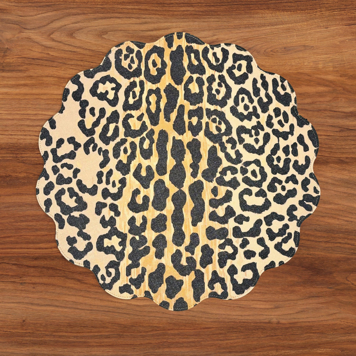 VIDA Cheetah and Zebra Reversible Round Placemats Set of 4 - Placemat Detail | Bone & Brass