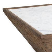 Vale Wood & Marble Square Coffee Table - Table Top View | Bone & Brass