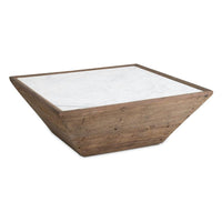 Vale Wood & Marble Square Coffee Table | Bone & Brass
