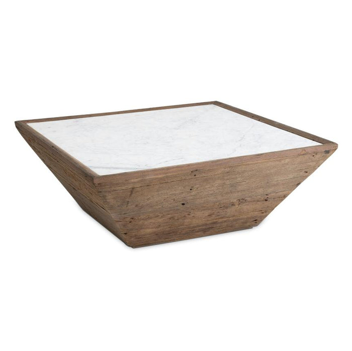 Vale Wood & Marble Square Coffee Table | Bone & Brass
