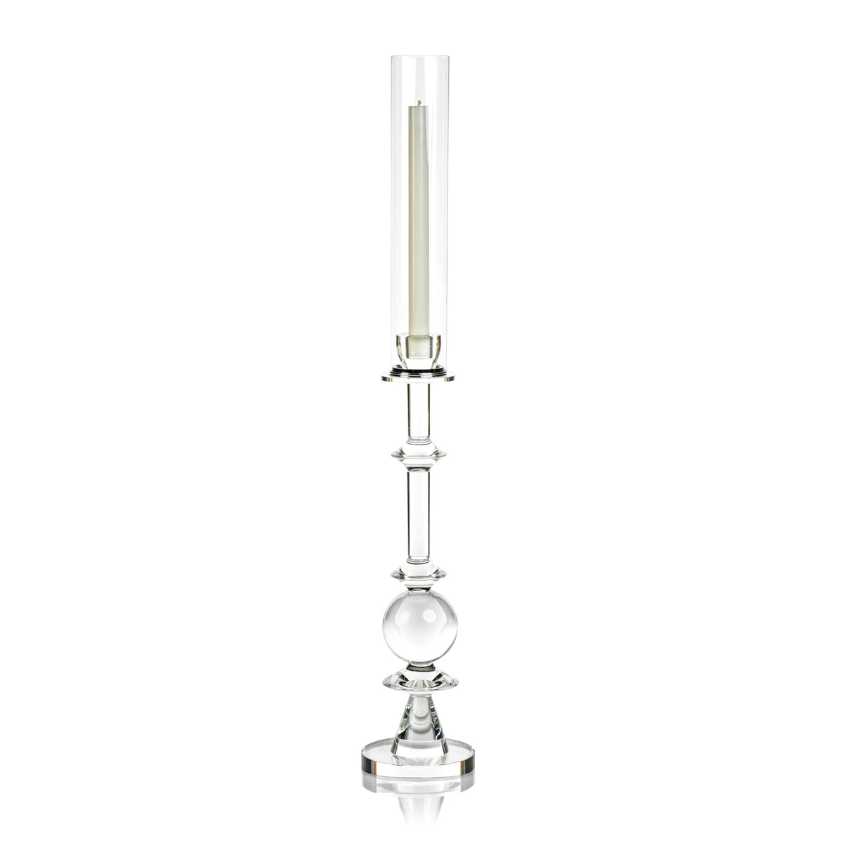 Valentina Large Crystal Glass Candle Holder | Bone & Brass