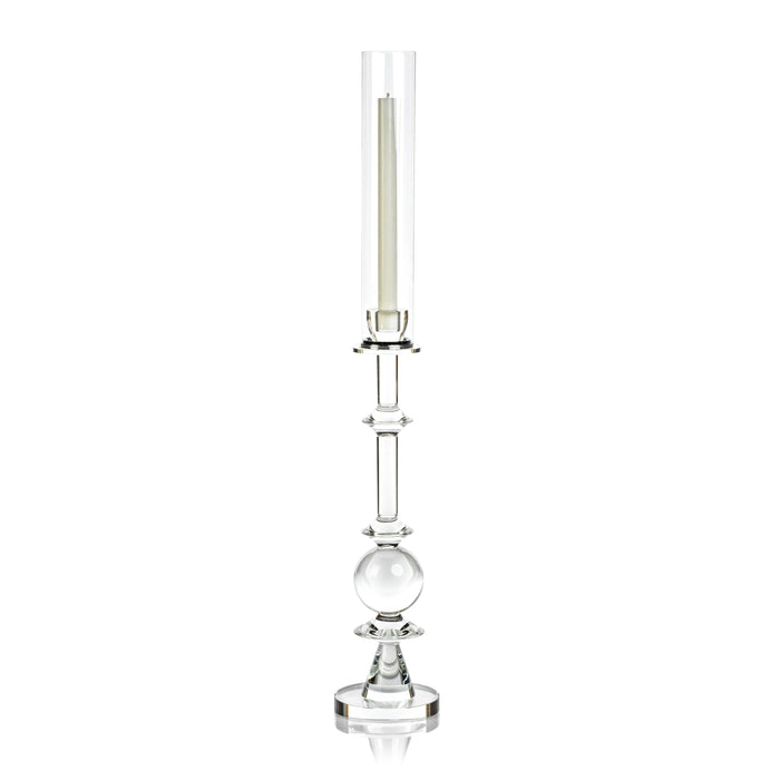Valentina Large Crystal Glass Candle Holder | Bone & Brass