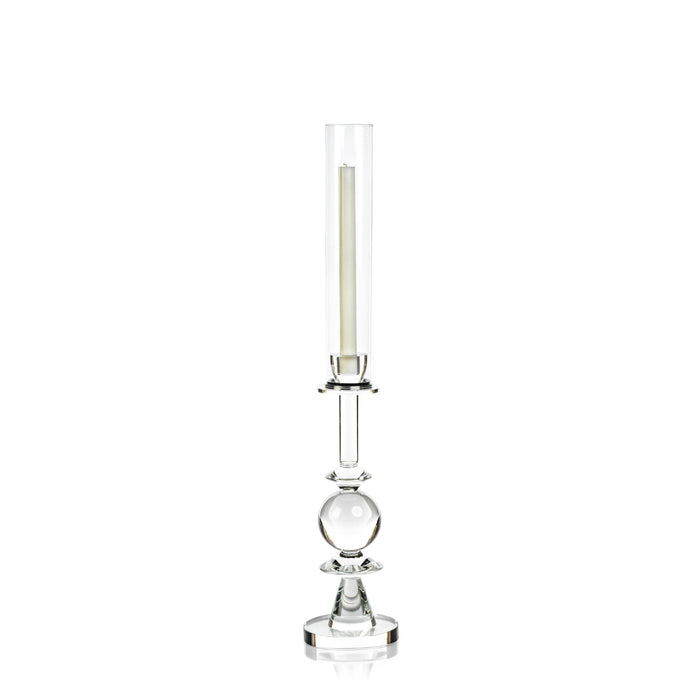 Valentina Medium Crystal Glass Candle Holder | Bone & Brass