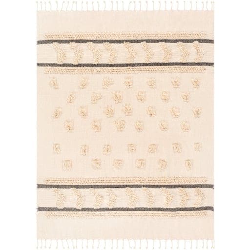 Vasant Ivory & Dark Blue Blanket - Throw Texture Detail | Bone & Brass