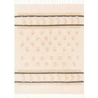 Vasant Ivory & Dark Blue Blanket - Throw Texture Detail | Bone & Brass