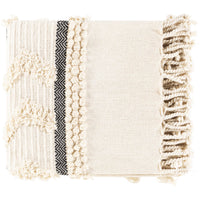 Vasant Ivory & Dark Blue Blanket - Throw Draped View | Bone & Brass