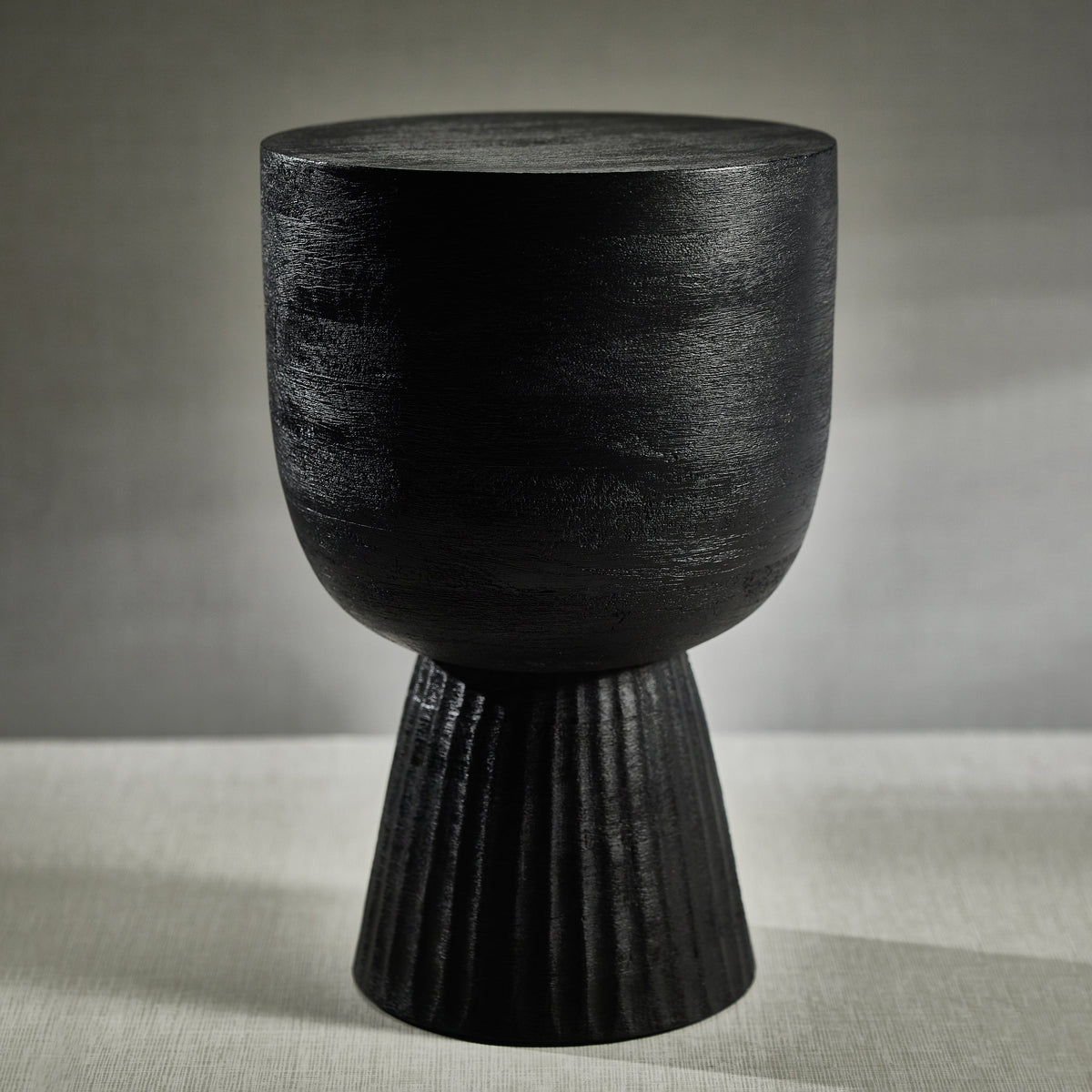 Vendas Black Mango Wood Accent Table - Table Detail | Bone & Brass
