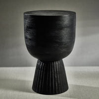 Vendas Black Mango Wood Accent Table - Table Detail | Bone & Brass