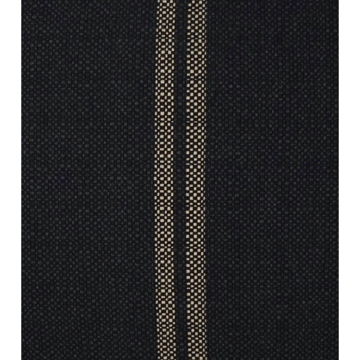 Vendella Black Stripe Decorative Pillow, 24" square, with a woven black fabric and two vertical beige striped patterns.
