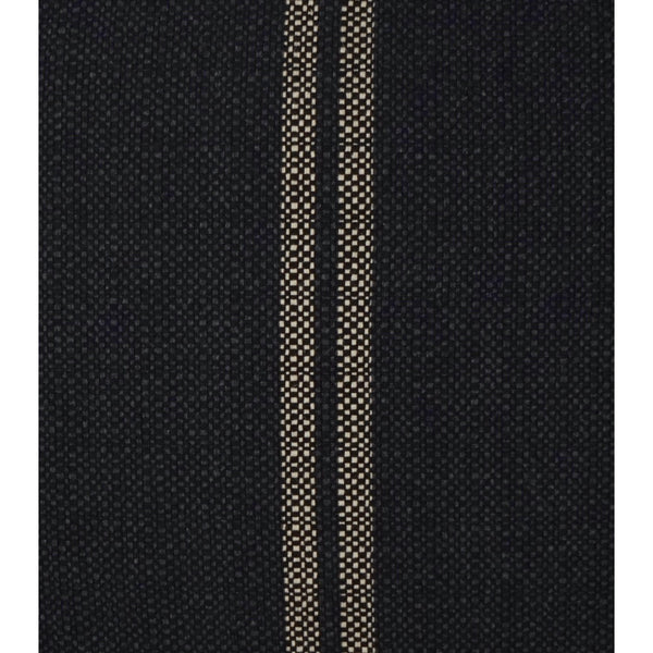 Vendella Black Stripe Decorative Pillow, 24" square, with a woven black fabric and two vertical beige striped patterns.
