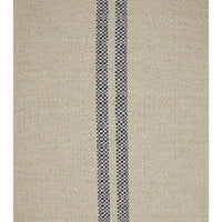 Vendella Jute & Navy Stripe Decorative Pillow, 24x24, with woven texture and two vertical navy stripes.
