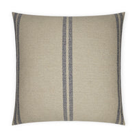 Vendella Jute & Navy Stripe 24" decorative pillow with a tailored finish and feather down insert.