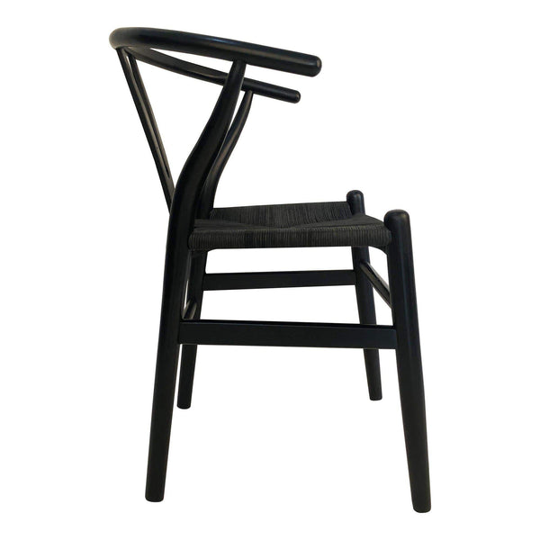 Ventana Dining Chair Black - Chair Side View | Bone & Brass