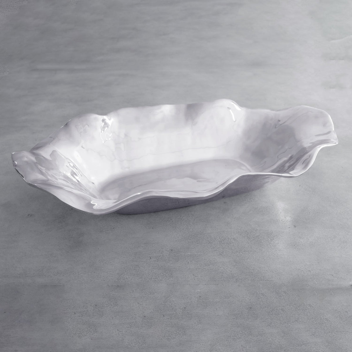 Vento Extra Large Aluminum Oval Serving Bowl - Bowl Detail | Bone & Brass