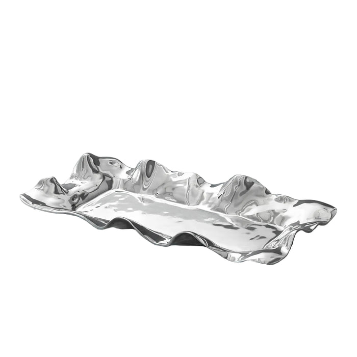 Vento Large Long Rectangular Tray | Bone & Brass