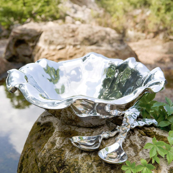 Vento Silver Alba Large Bowl - Bowl Detail | Bone & Brass