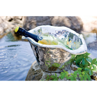 Vento Silver Scalloped Ice Bucket - Ice Bucket Side View | Bone & Brass