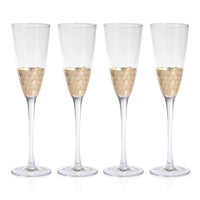 Victoria Gold Champagne Flutes, Set 4 - Glass Detail | Bone & Brass