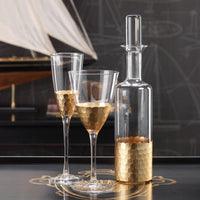 Victoria Gold Champagne Flutes, Set 4 - Glass Stem Detail | Bone & Brass