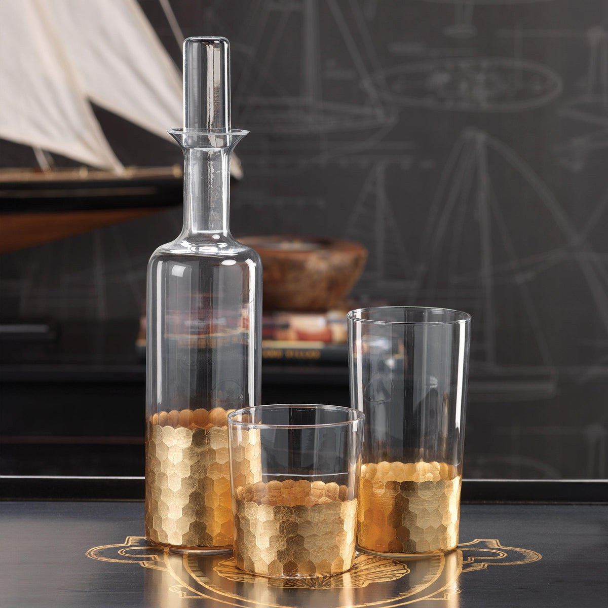 Victoria Gold Highball Glasses, Set 4 - Glass Detail | Bone & Brass