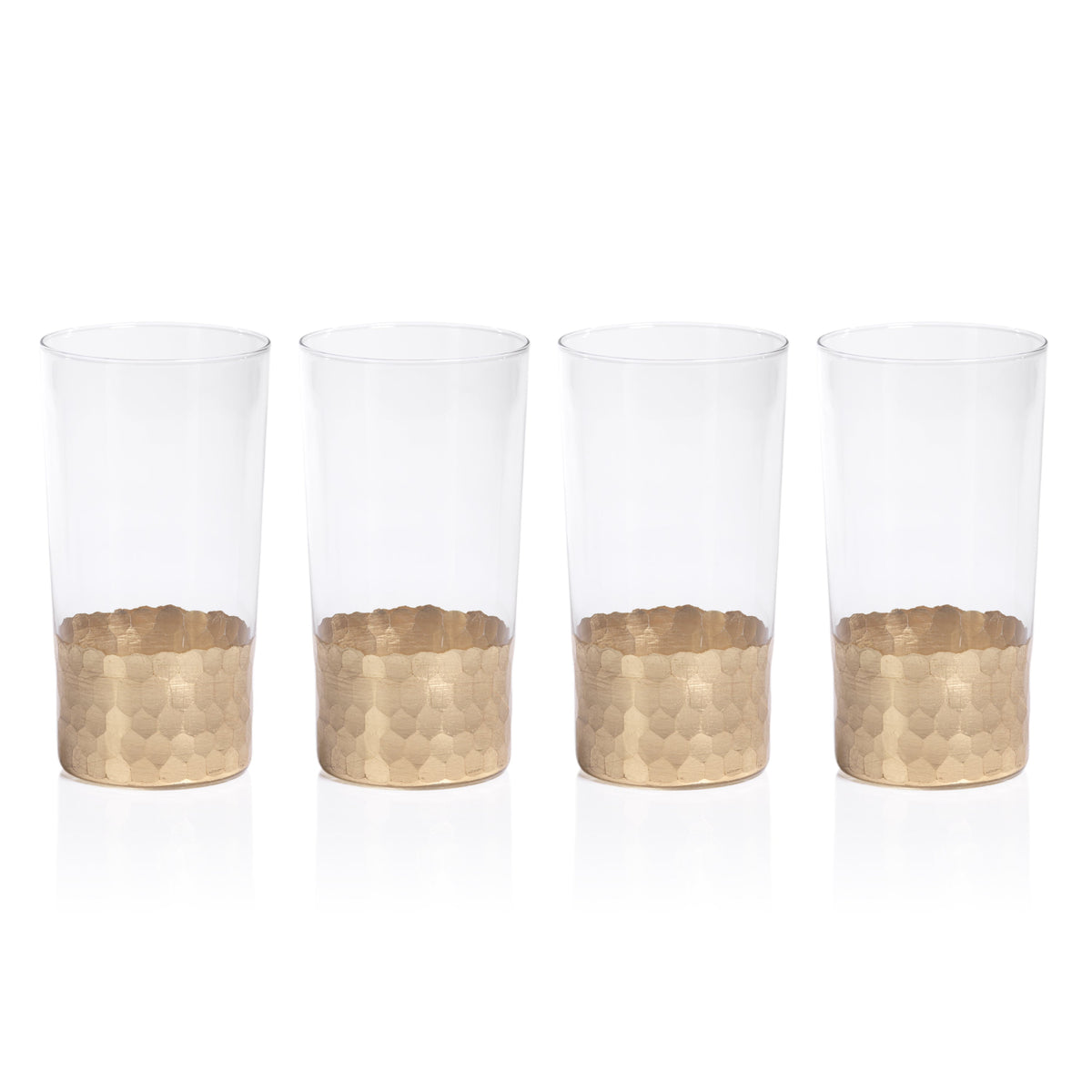 Victoria Gold Highball Glasses, Set 4 - Glass Side View | Bone & Brass