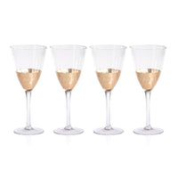 Victoria Gold Wine Glass, Set 4 - Glass Stem Detail | Bone & Brass
