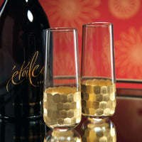 Victoria Stemless Gold Champagne Glasses, Set 6 - Glass Detail | Bone & Brass