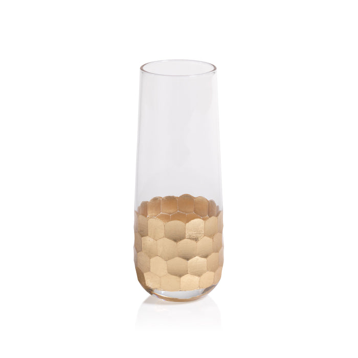 Victoria Stemless Gold Champagne Glasses, Set 6 | Bone & Brass