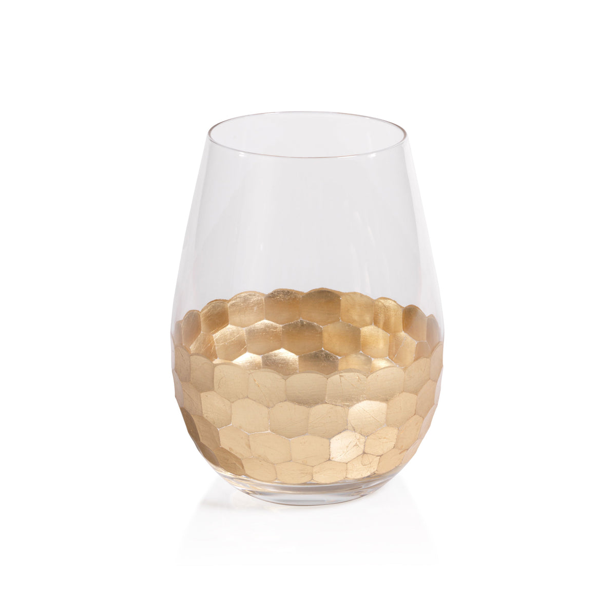 Victoria Stemless Gold Wine Glasses, Set 6 | Bone & Brass