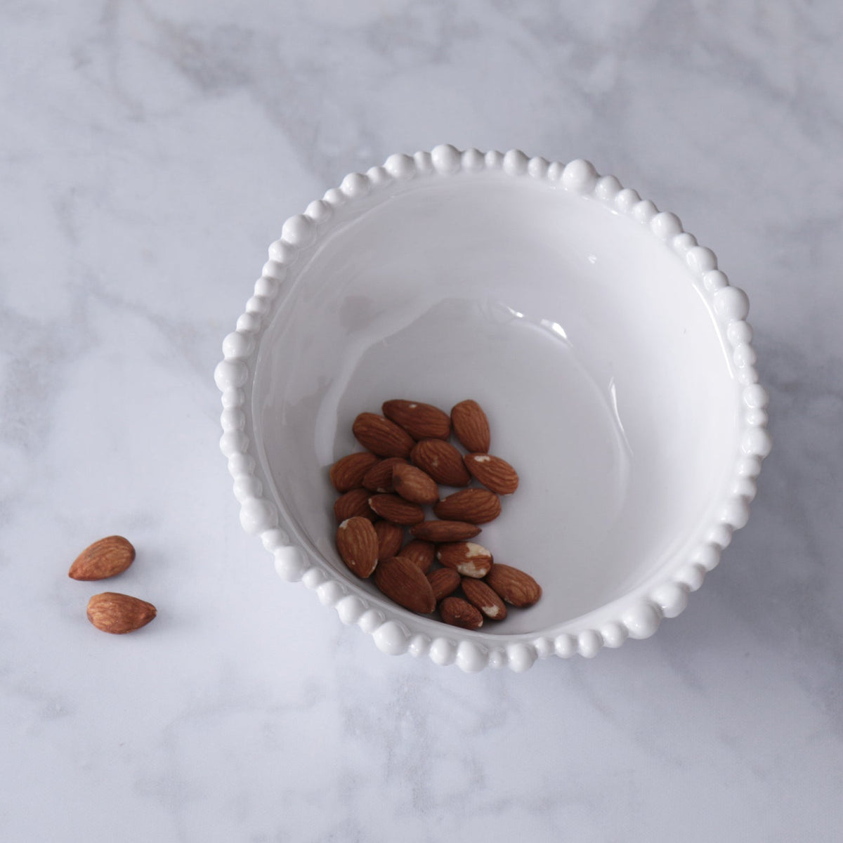 Vida Alegria Cereal Bowl Set 4 (White) - Bowl Side View | Bone & Brass