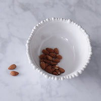 Vida Alegria Cereal Bowl Set 4 (White) - Bowl Side View | Bone & Brass