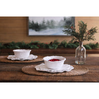 Vida Alegria Cereal Bowl Set 4 (White) - Bowl Side View | Bone & Brass