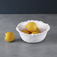 Vida Alegria Cereal Bowl Set 4 (White) - Bowl Top View | Bone & Brass