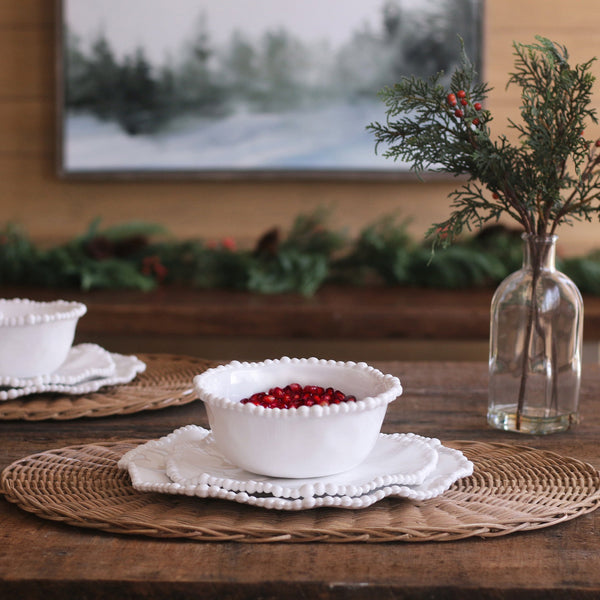 Vida Alegria Cereal Bowl Set 4 (White) - Bowl Detail | Bone & Brass