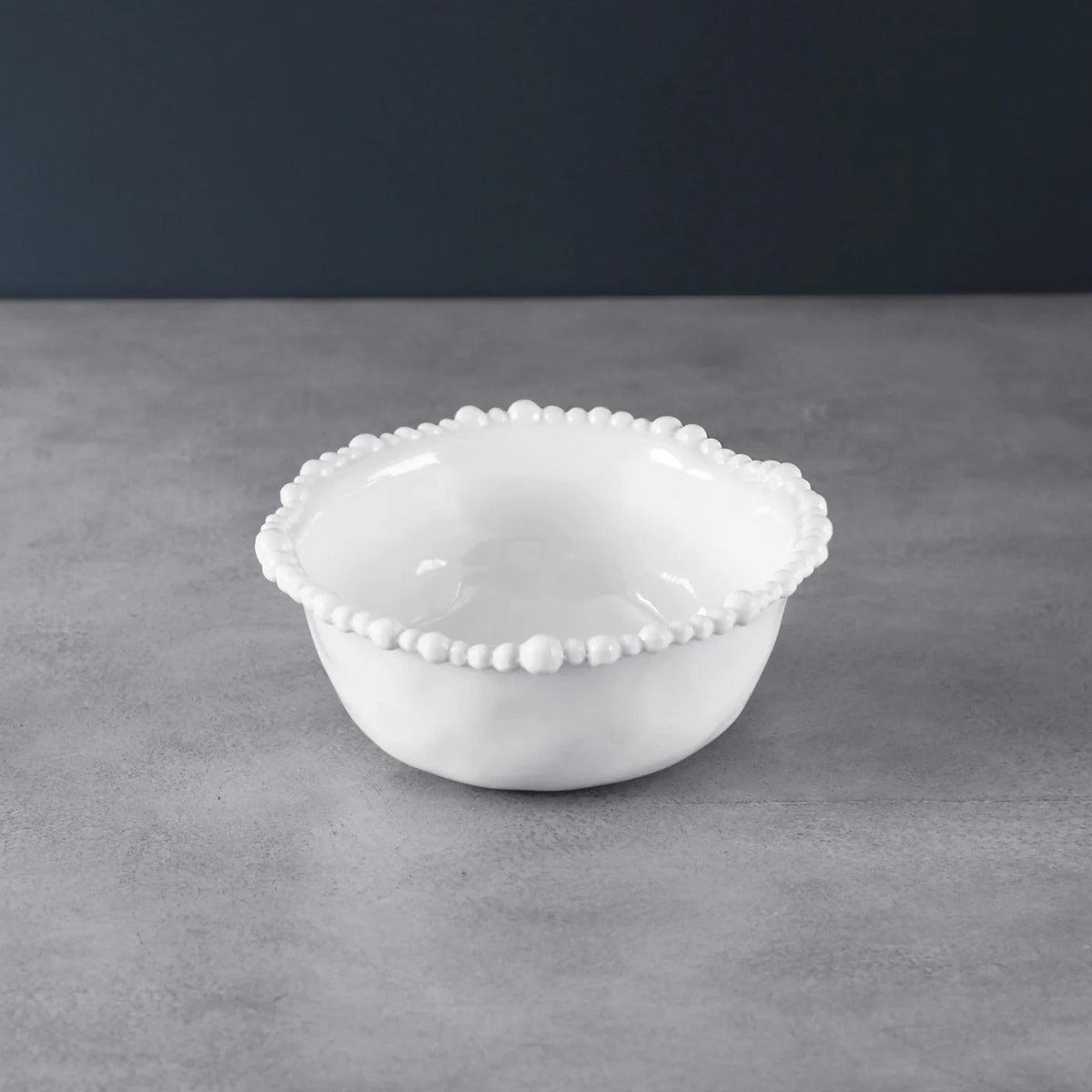 Vida Alegria Cereal Bowl Set 4 (White) - Bowl Top View | Bone & Brass