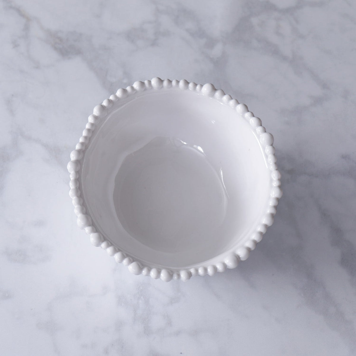 Vida Alegria Cereal Bowl Set 4 (White) - Bowl Side View | Bone & Brass