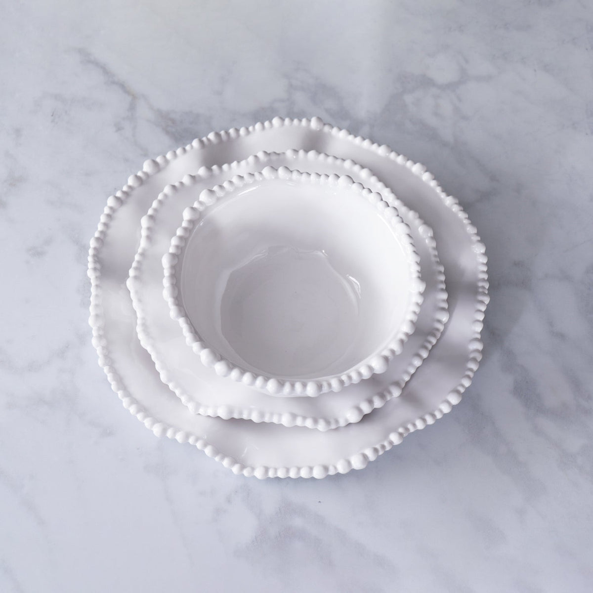 Vida Alegria Cereal Bowl Set 4 (White) - Bowl View | Bone & Brass