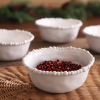 Vida Alegria Cereal Bowl Set 4 (White) - Bowl Detail | Bone & Brass