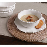 Vida Alegria Cereal Bowl Set 4 (White) - Bowl Side View | Bone & Brass