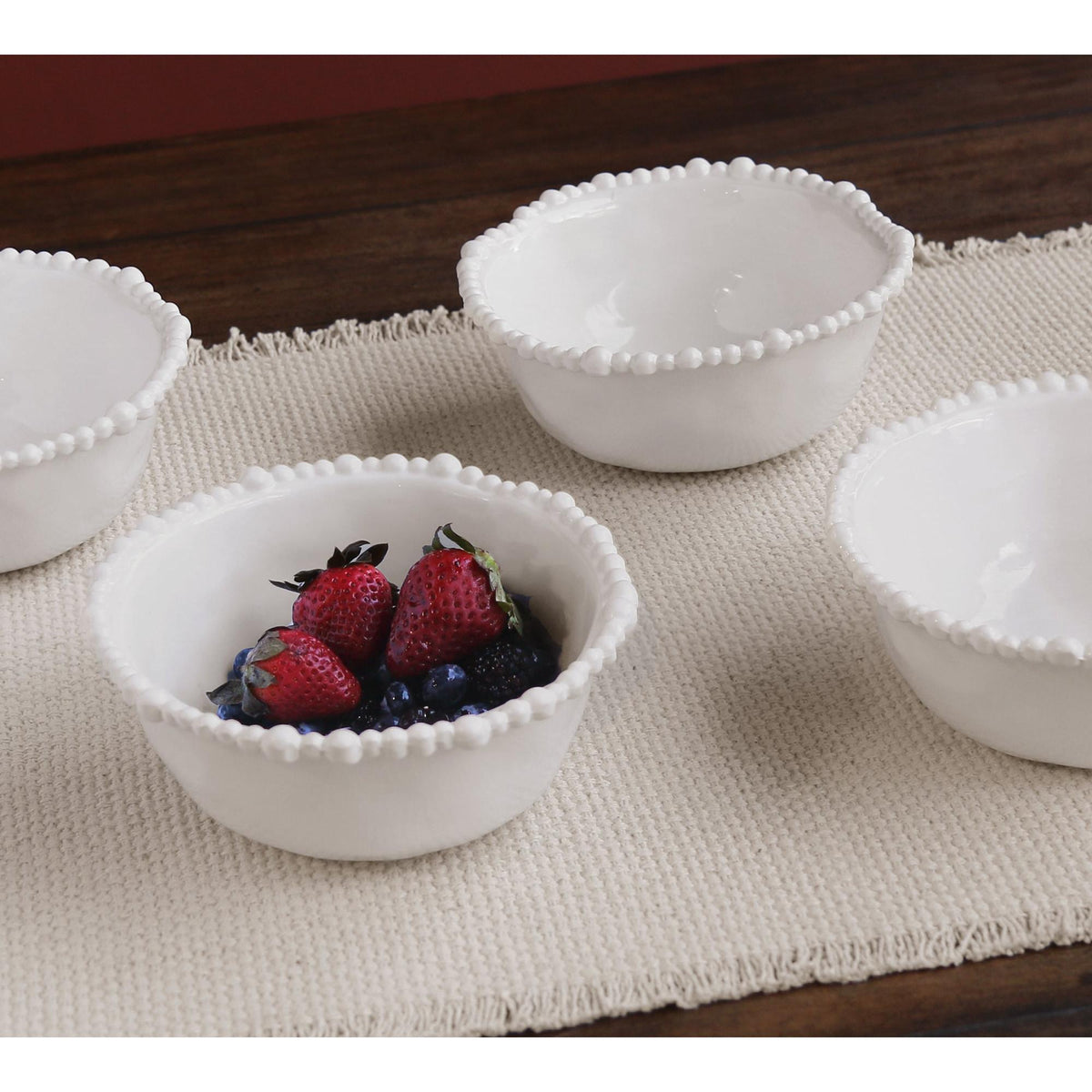 Vida Alegria Cereal Bowl Set 4 (White) - Bowl View | Bone & Brass