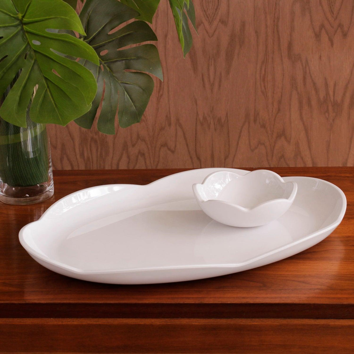 Vida Amelia Large Platter White - Tray View | Bone & Brass