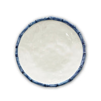 Vida Blue Bamboo & White Salad Plate Set of 4 | Bone & Brass