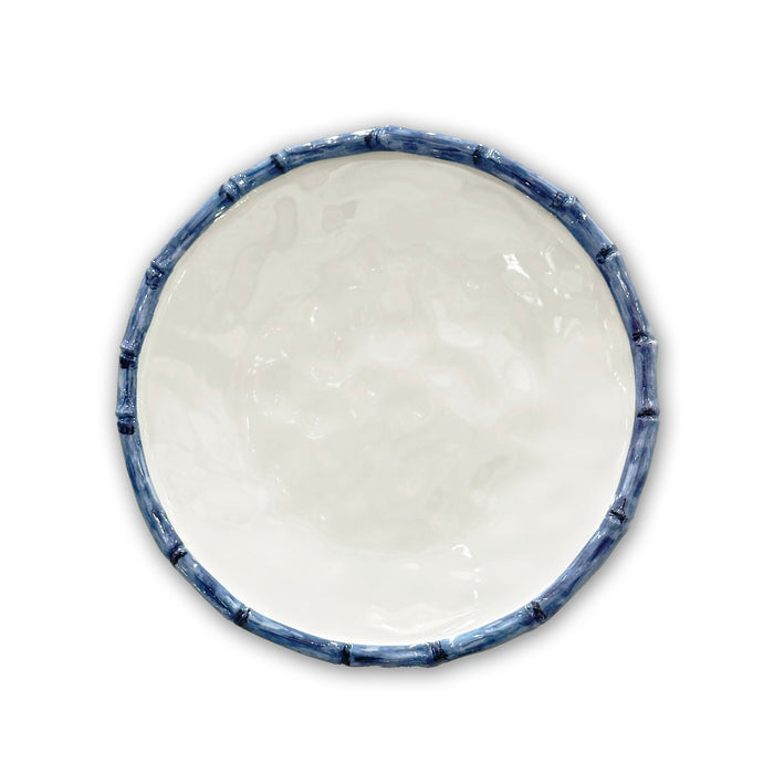 Vida Blue Bamboo & White Salad Plate Set of 4 | Bone & Brass